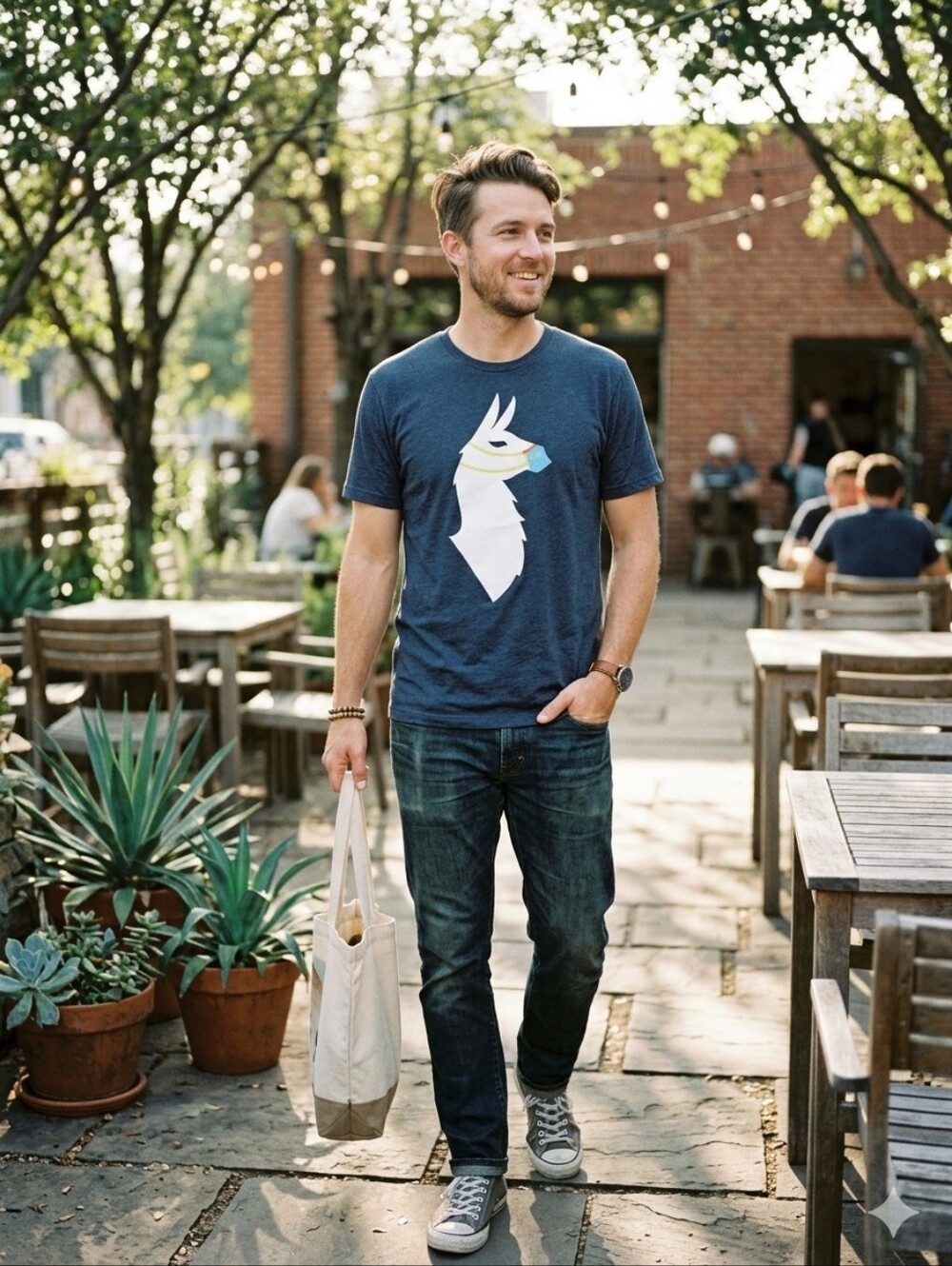 Cotopaxi Men's L Masked Llama "Do Good" Graphic T-Shirt